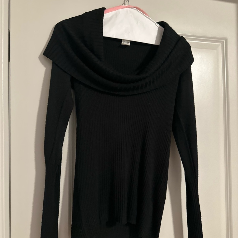 VENUS Black Cowl Neck Sweater